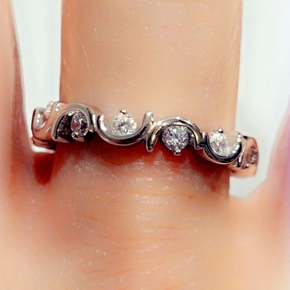 Cubic Zirconia Sterling Silver Gemstone Ring